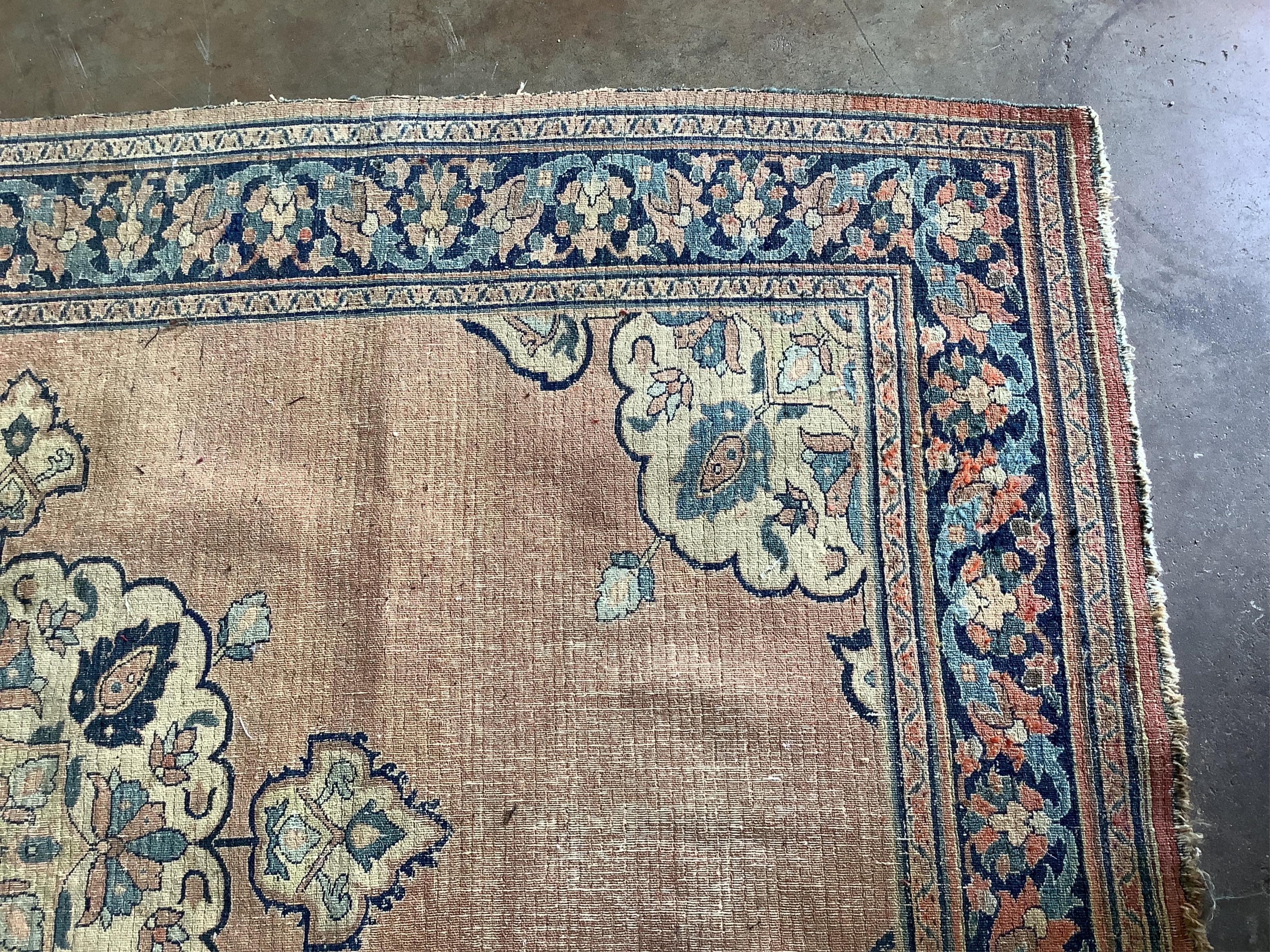 An antique Chinese rug, 160 x 120cm. Condition - fair